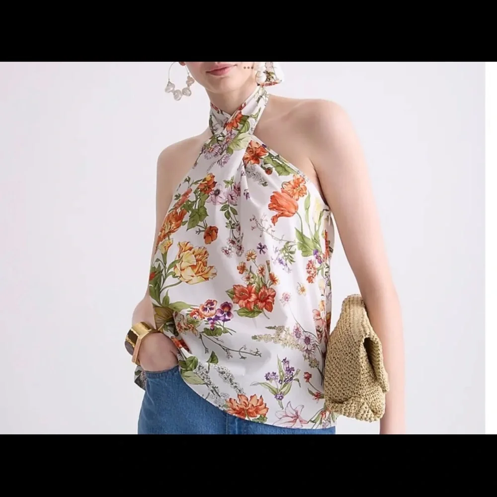 J. Crew Halter Top in Ratti Tropical Floral Women’s Size XS